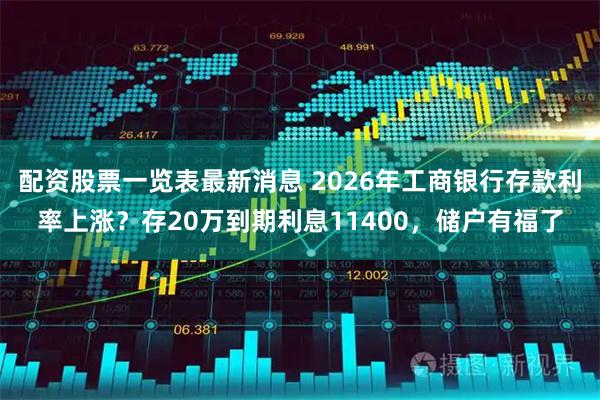 配资股票一览表最新消息 2026年工商银行存款利率上涨?存20万到期利息11400,储户有福了